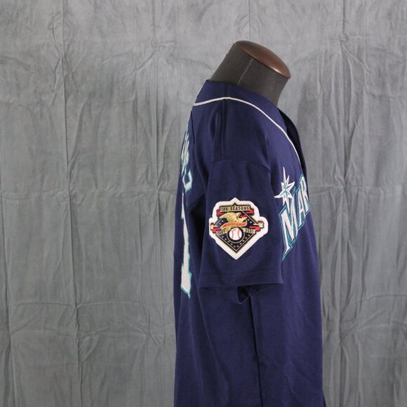 Seattle Mariners Jersey (VTG) - Edgar Martinez 11 Russell Atheltic - Size 44 - Picture 9 of 12